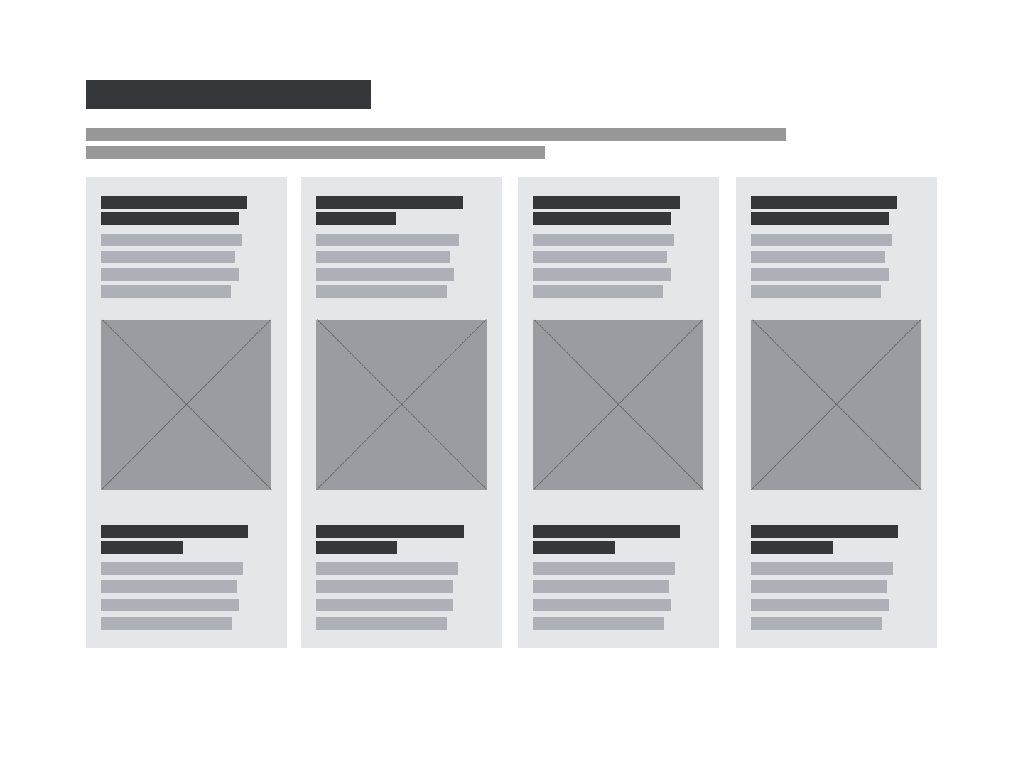 Example wireframe of enhanced design system module supporting accessible, flexible infographic layouts.